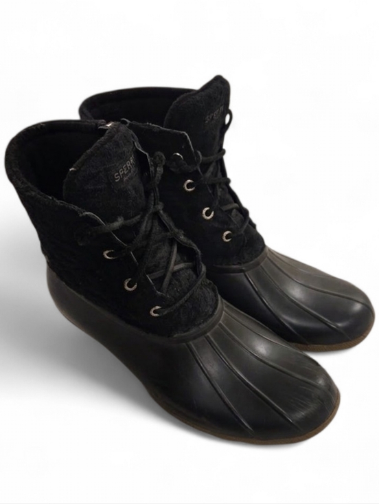 Sperry Shoes - Sperry Women's Black Lace-Up Duck Boots